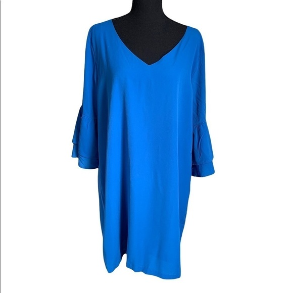 Belongsci Royal Blue Arm Ruffle Dress Size XL/2 - Picture 4 of 17